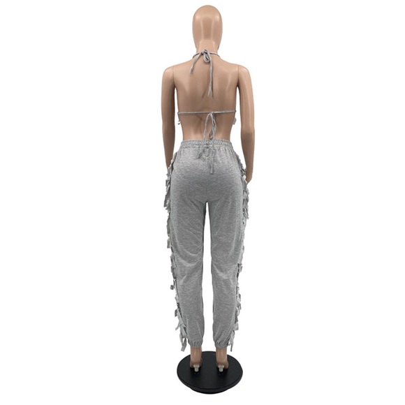 Fringe halter bra and pants set - Picture 4 of 6